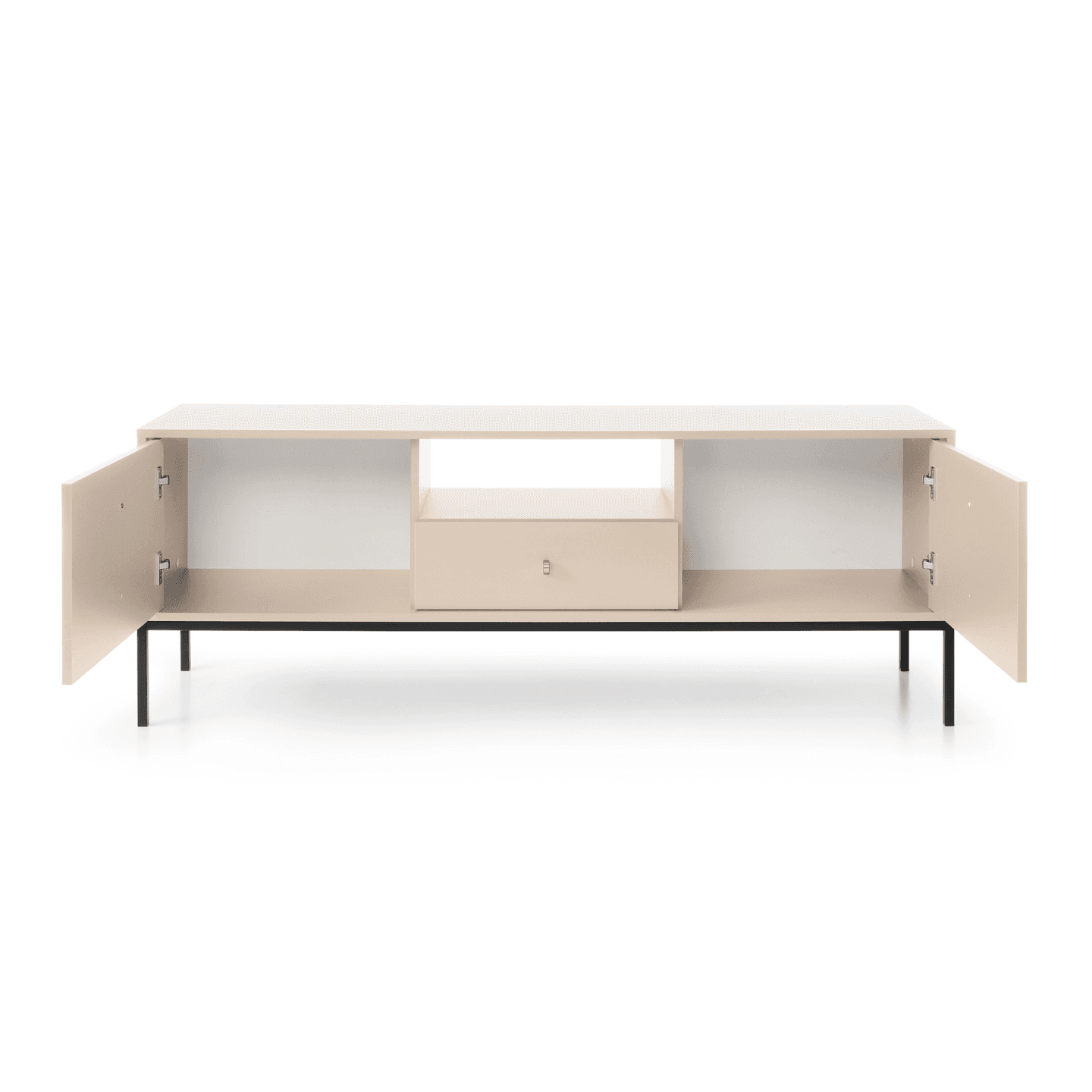 Szafka RTV Linea beż + czarne nóżki