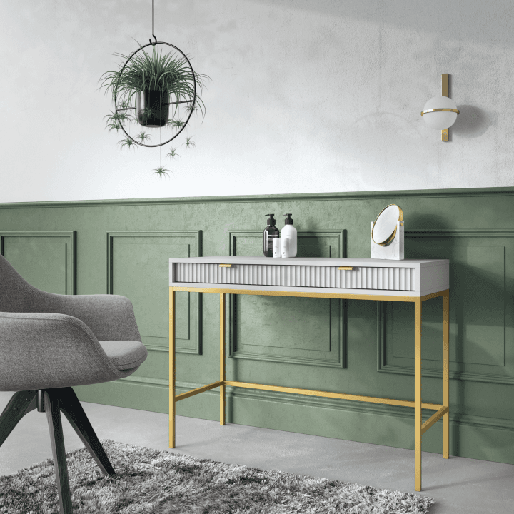 Toaletka Crow 104 cm szara + złoty stelaż - zdjęcie 2