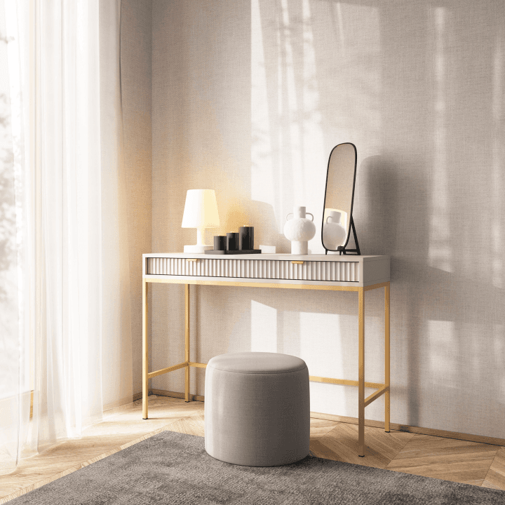 Toaletka Crow 104 cm kaszmir + złoty stelaż - zdjęcie 2