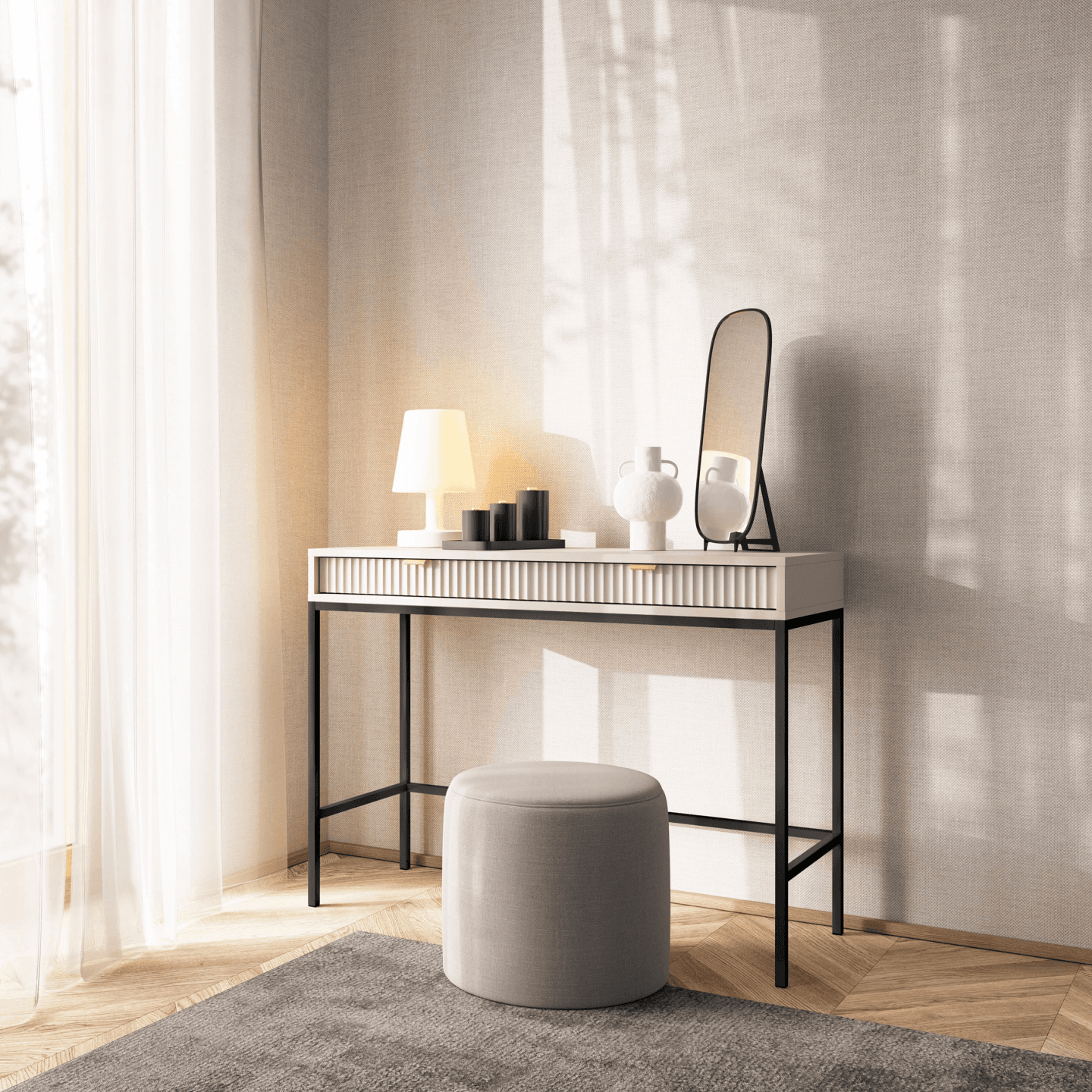 Toaletka Crow 104 cm kaszmir + czarny stelaż - zdjęcie 2