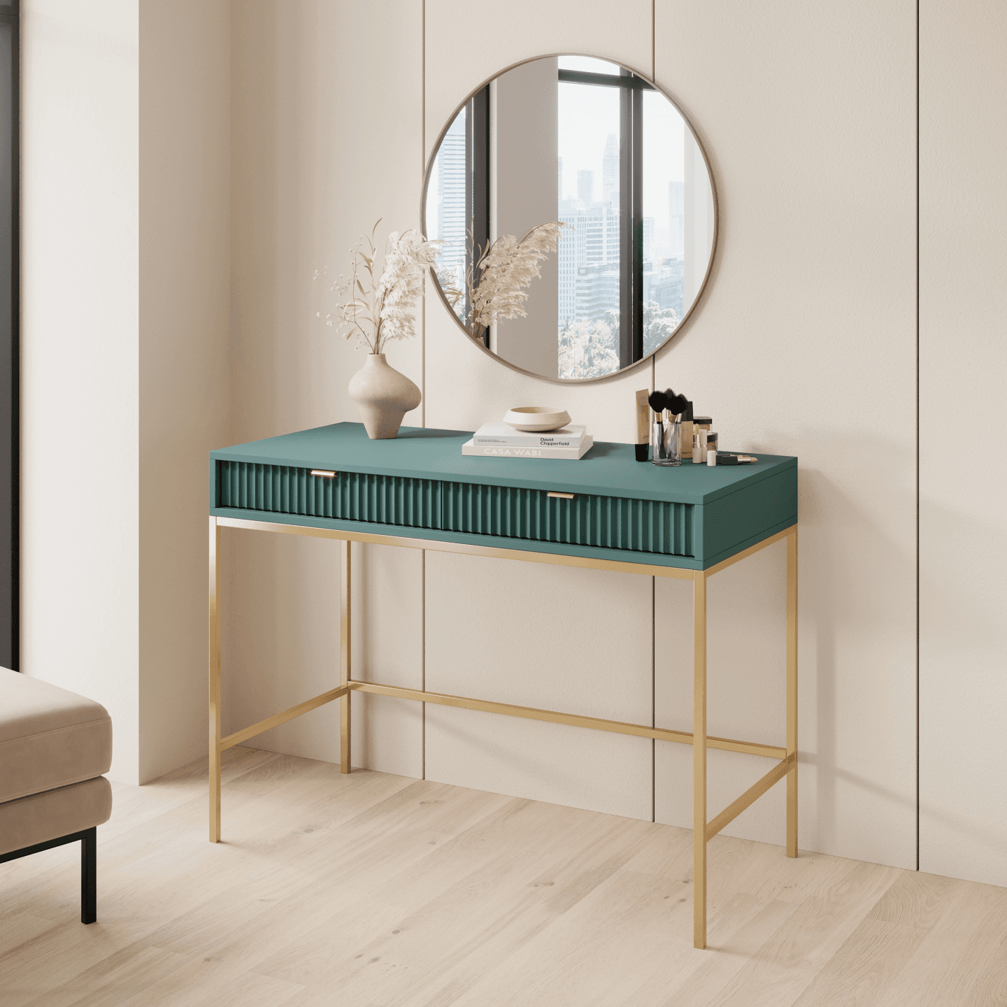 Toaletka Crow 104 cm labrador + złoty stelaż - zdjęcie 2