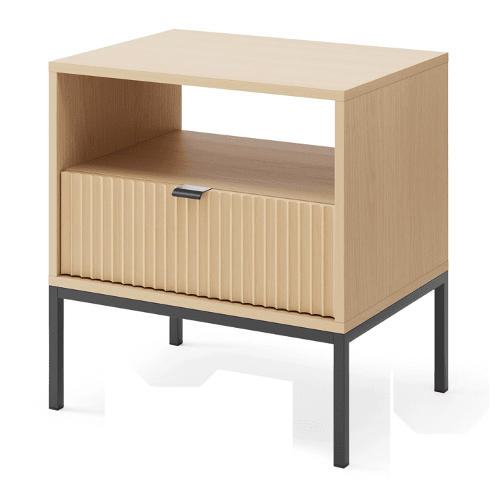 Stolik nocny Crow 54 cm dąb vicenza + czarny stelaż