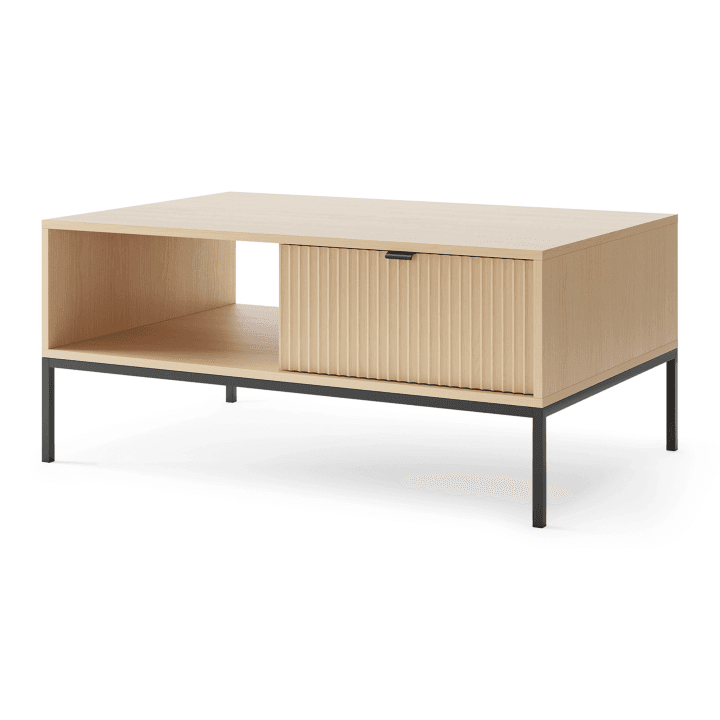 Stolik kawowy Crow 104 cm dąb vicenza +  czarny stelaż