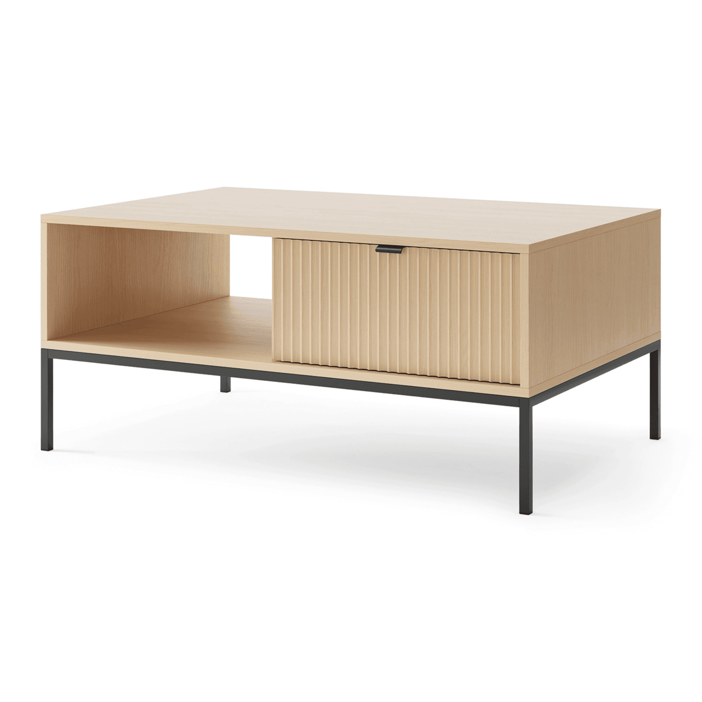 Stolik kawowy Crow 104 cm dąb vincenza +  czarne nóżki