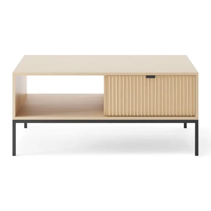 Stolik kawowy Crow 104 cm dąb vincenza +  czarne nóżki