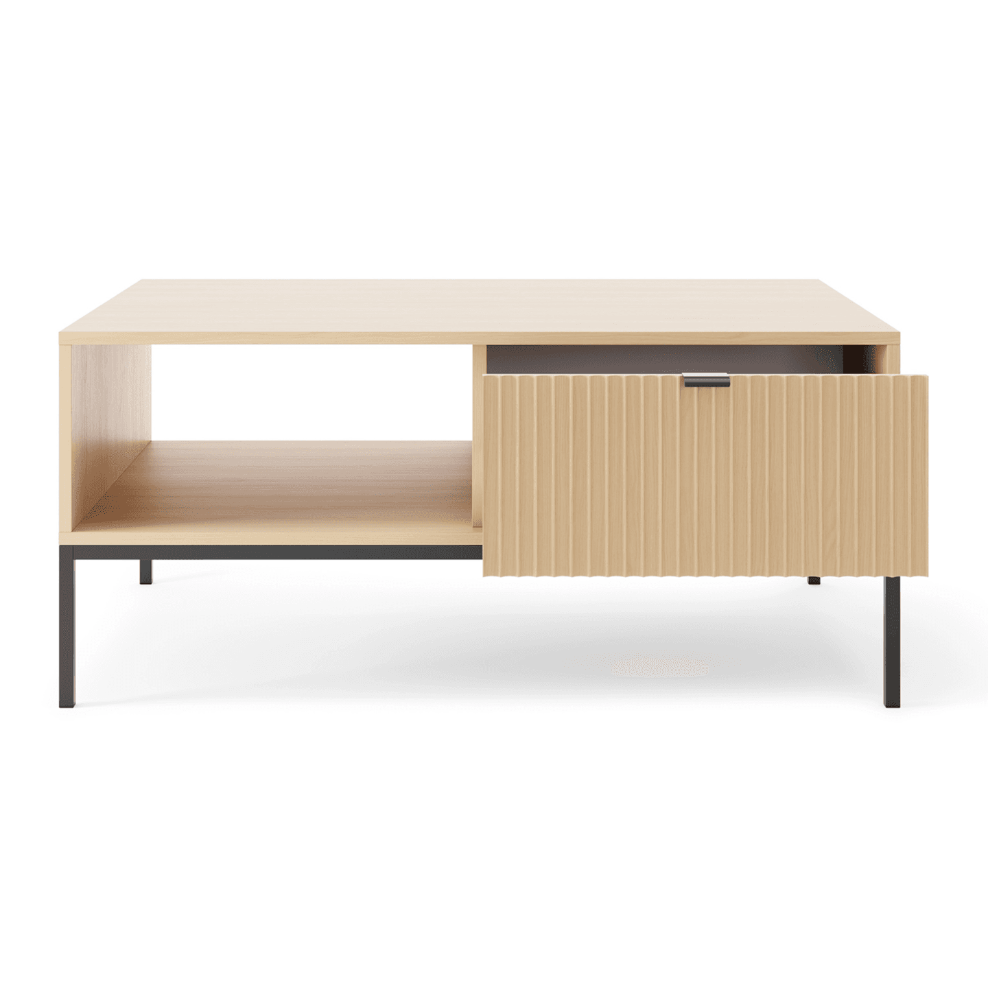 Stolik kawowy Crow 104 cm dąb vincenza +  czarne nóżki