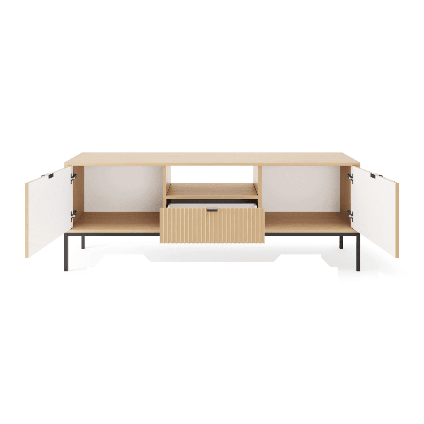 Szafka RTV Crow 154 cm dąb vicenza + czarne nóżki