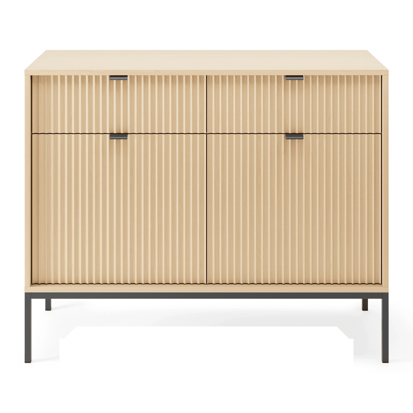 Komoda Crow 104 cm dąb vicenza + czarne nóżki