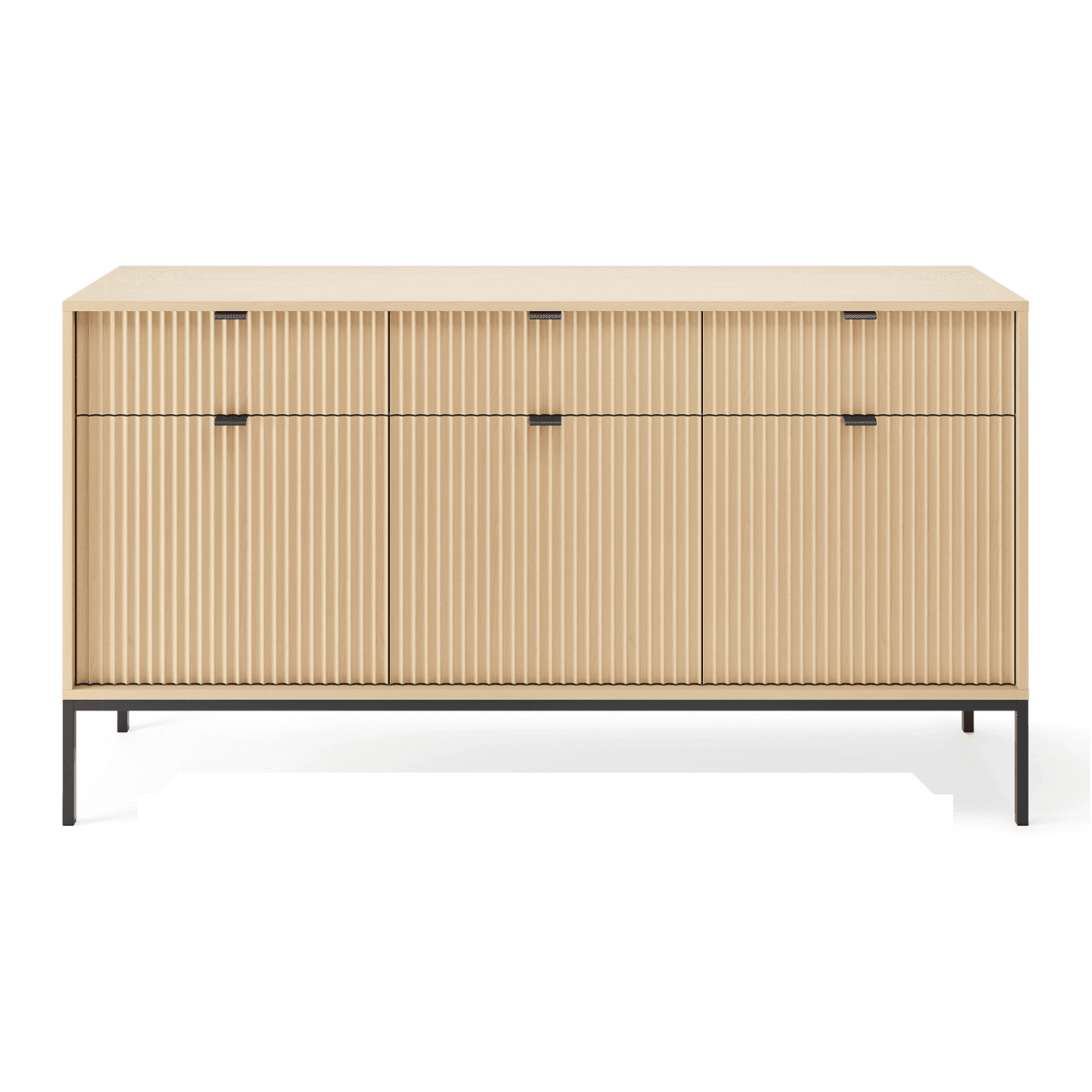 Komoda Crow 154 cm dąb vicenza + czarne nóżki