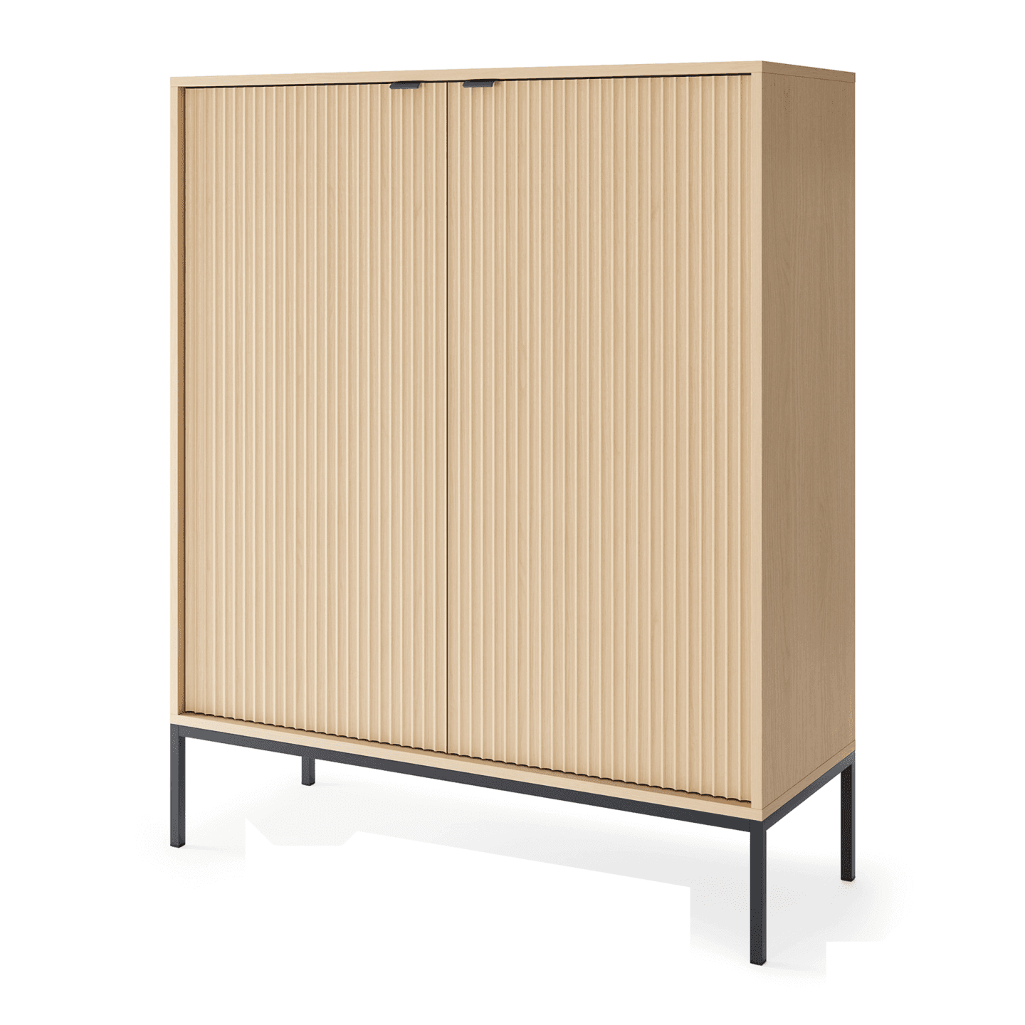 Komoda wysoka Crow 104 cm dąb vicenza + czarne nóżki