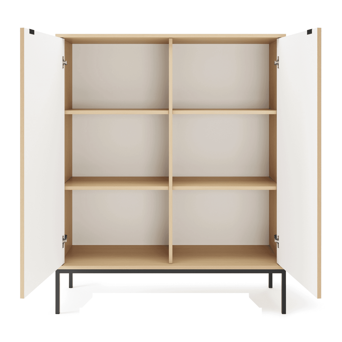 Komoda wysoka Crow 104 cm dąb vicenza + czarne nóżki