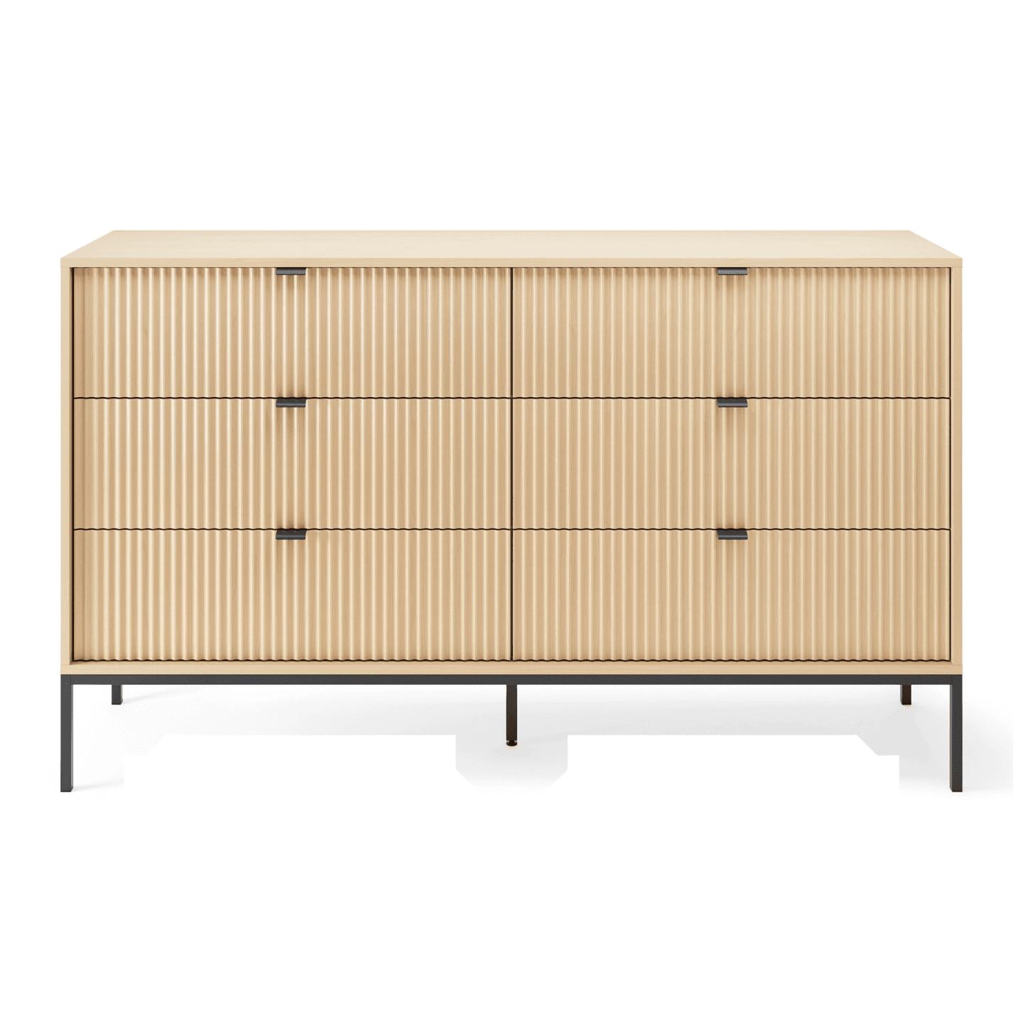 Komoda Crow z sześcioma szufladami dąb vicenza + czarne nóżki