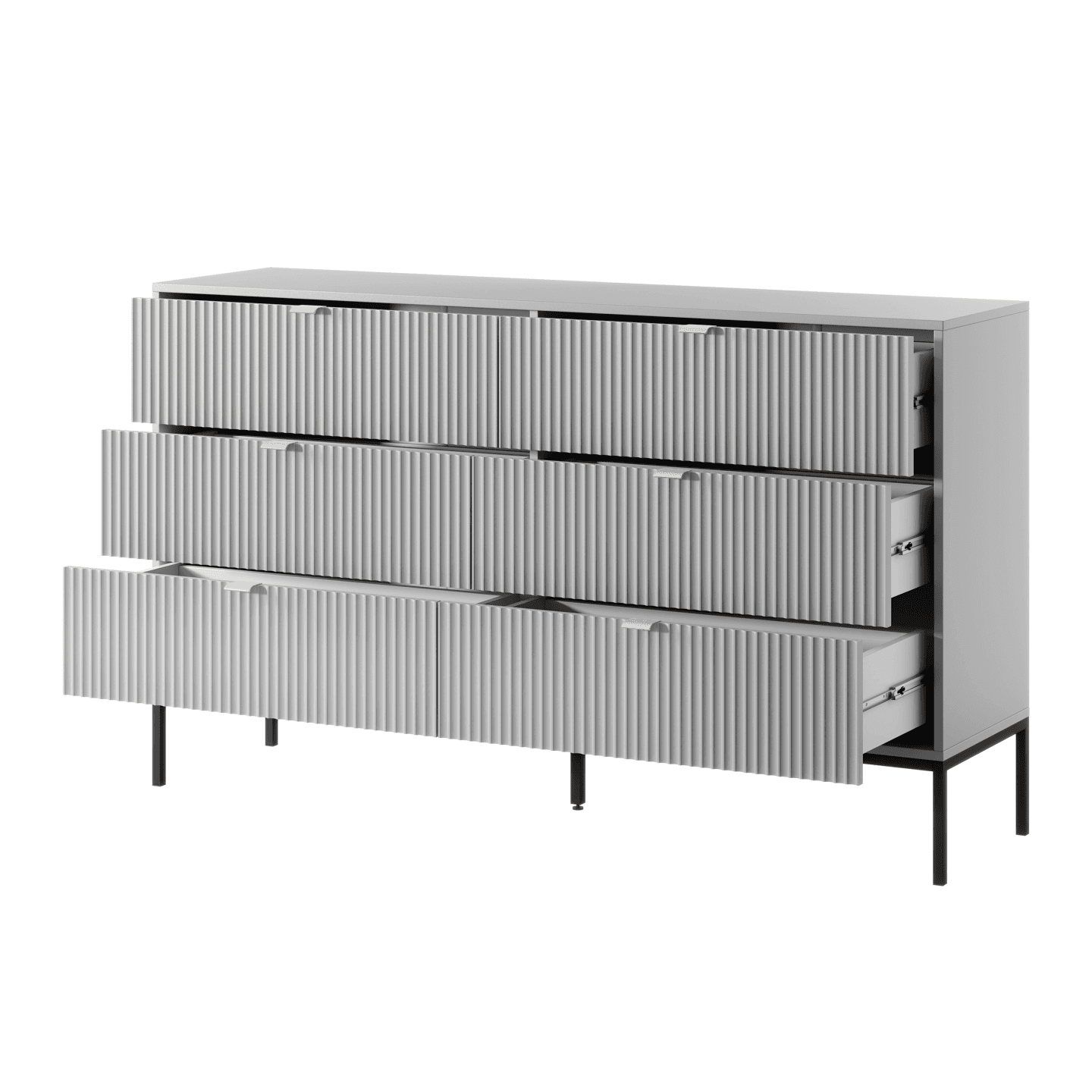 Komoda Crow z sześcioma szufladami labrador + czarne nóżki