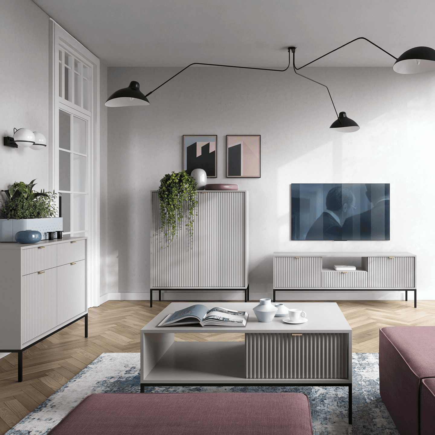 Komoda Crow z sześcioma szufladami labrador + czarne nóżki