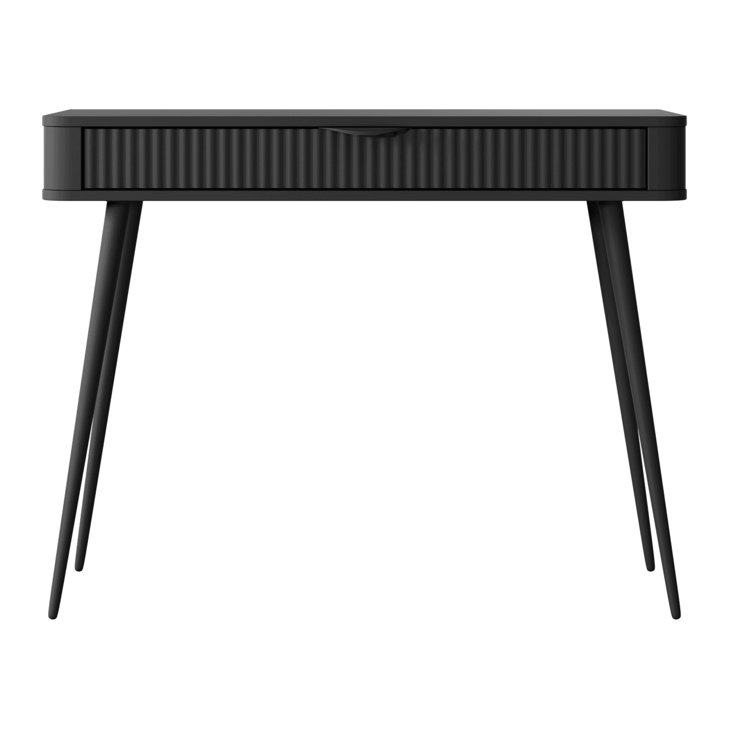 Toaletka do sypialni Verona czarna ryflowana, stylowa