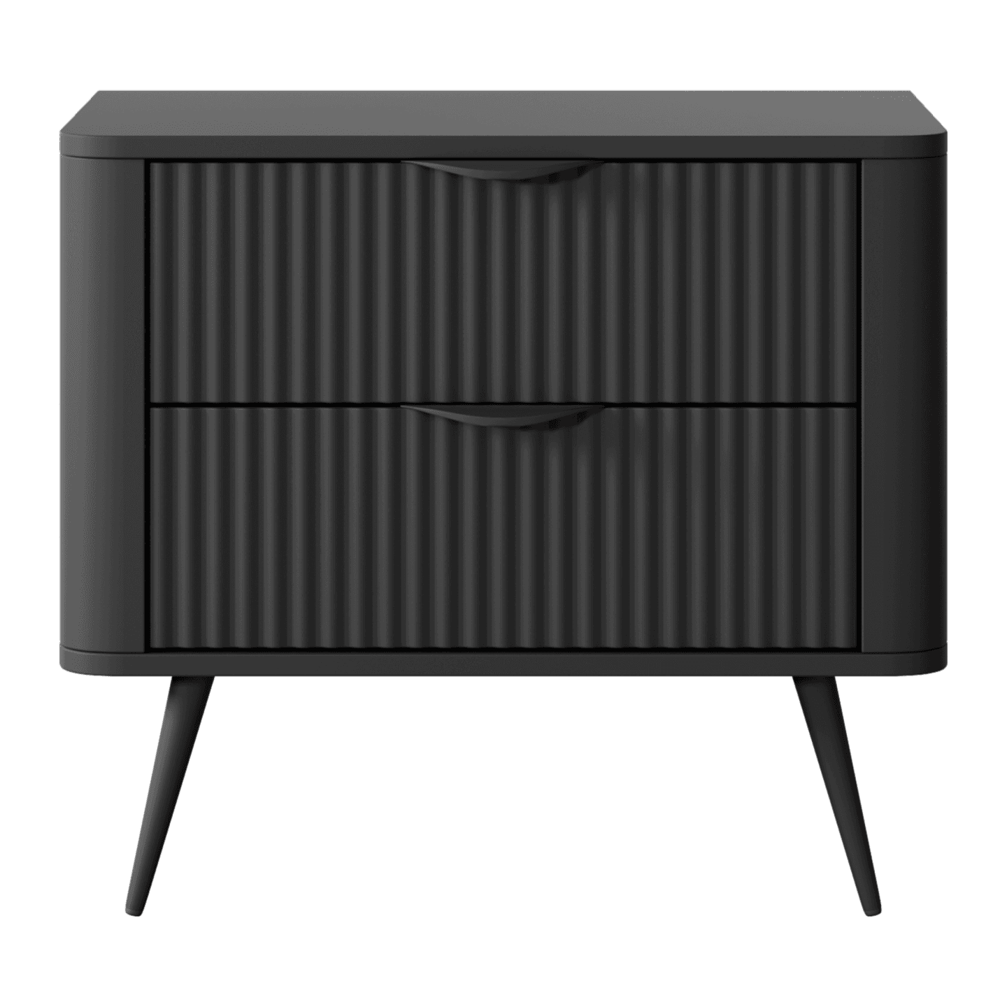 Stolik nocny czarny Verona z szufladami na nóżkach