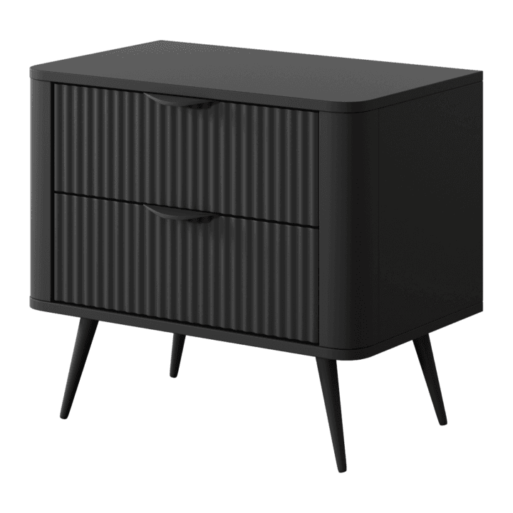 Stolik nocny czarny Verona z szufladami na nóżkach
