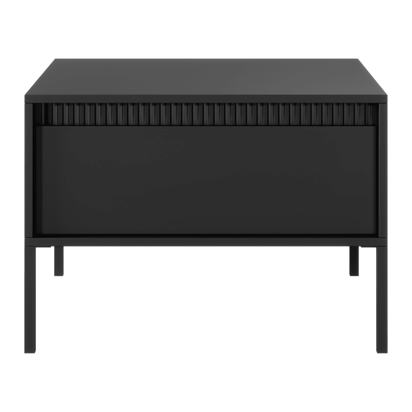 Nowoczesny Stolik kawowy czarny Nelio z szufladą Ryfle, Ława