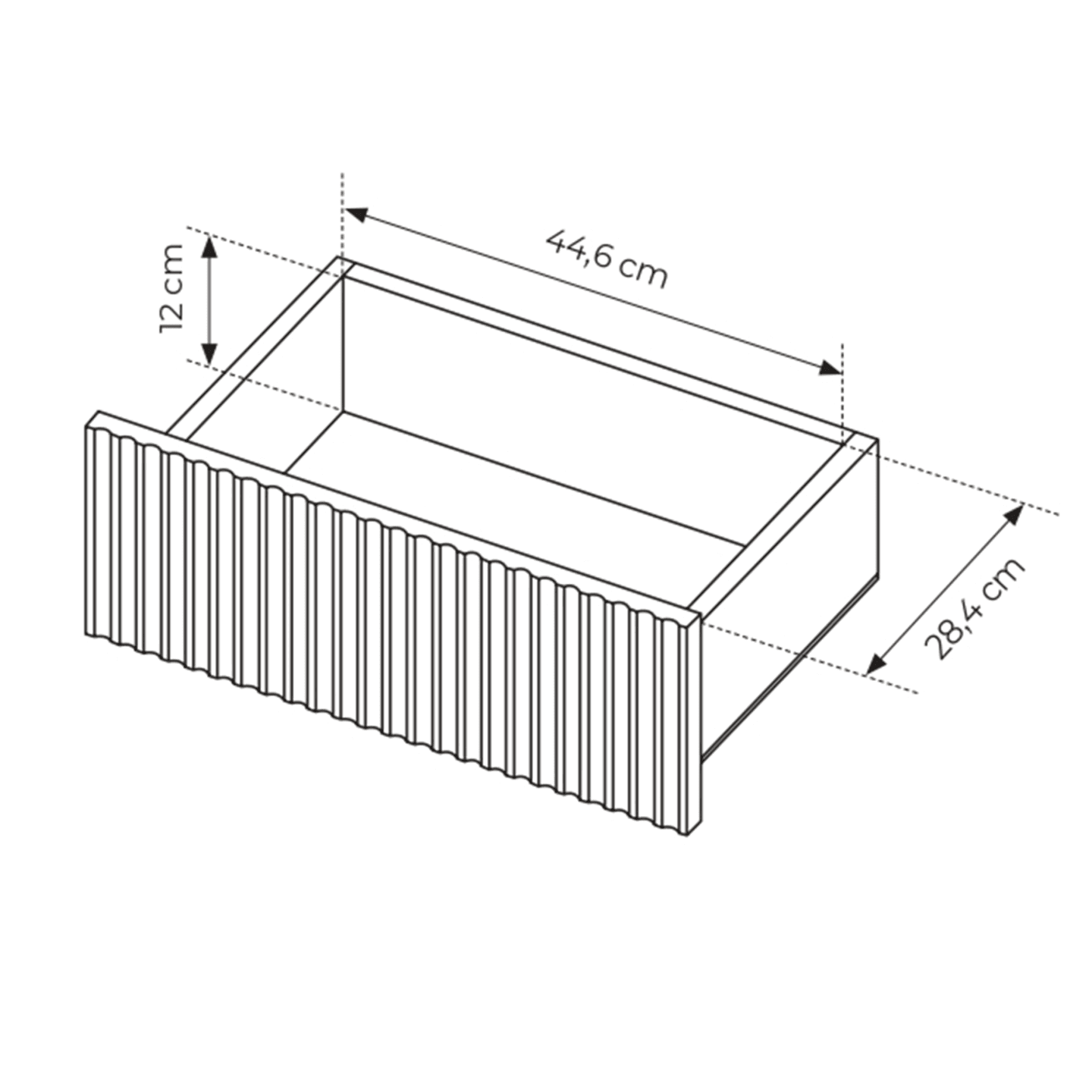 Stylowa Komoda Nelio czarna z szufladami 153 cm, ryflowane fronty