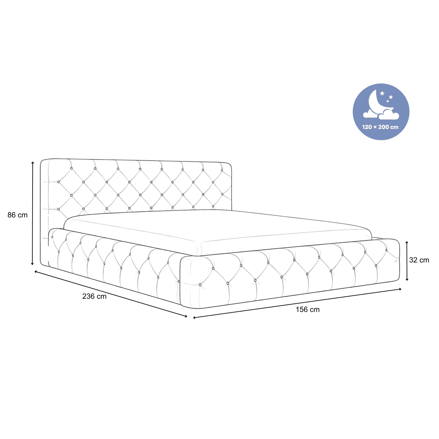 Łóżko tapicerowane Royal Glamour