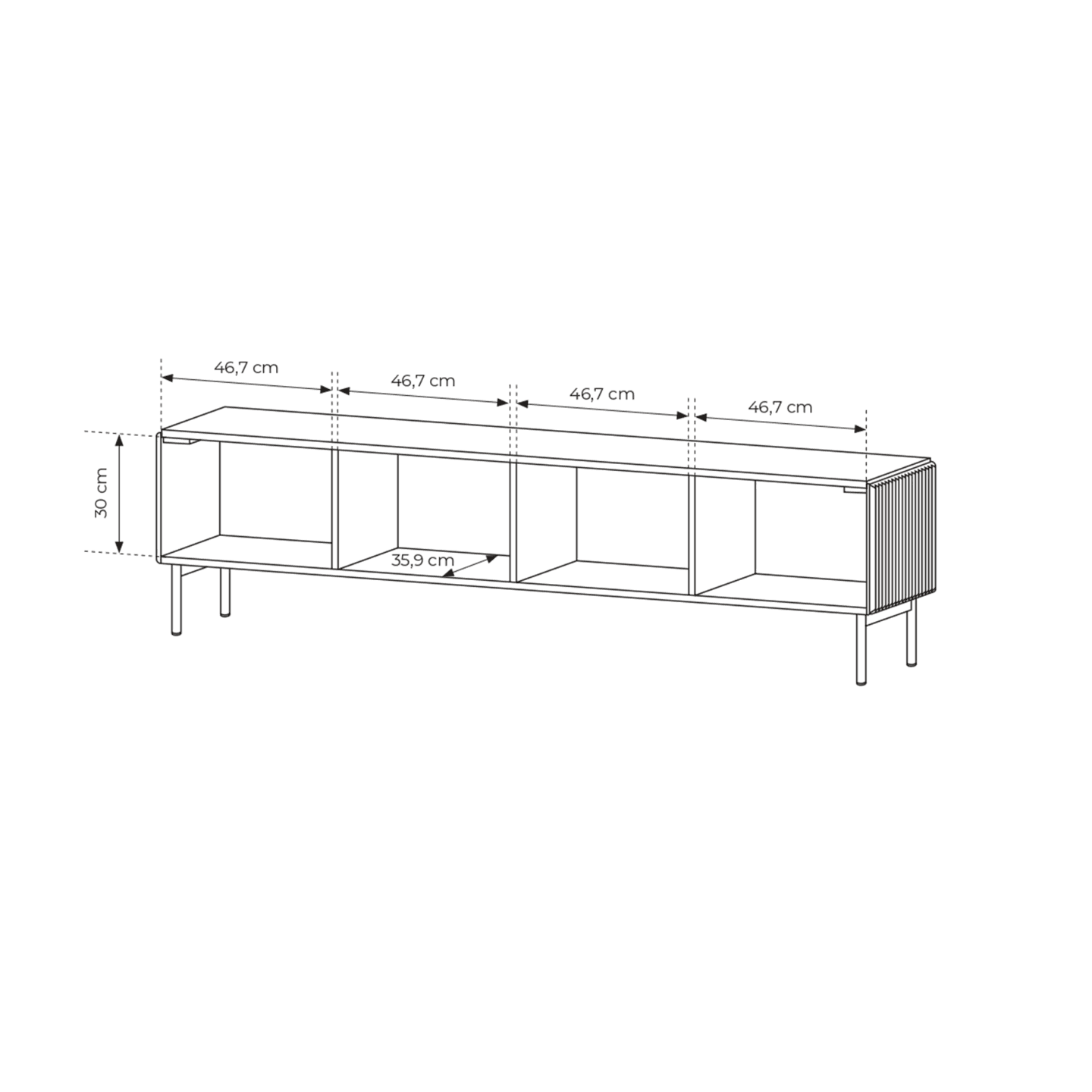 Szafka RTV Velio 195 cm Kaszmir