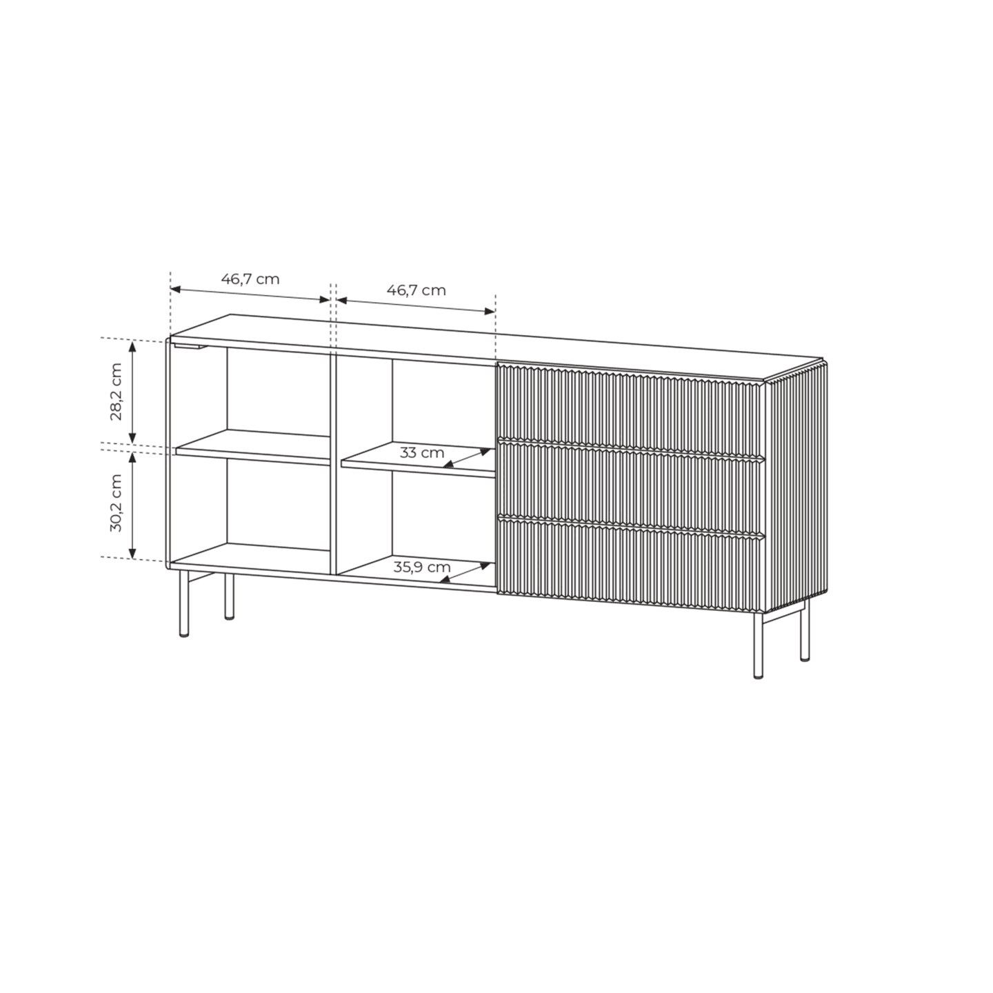 Komoda Velio 177 cm Kaszmir