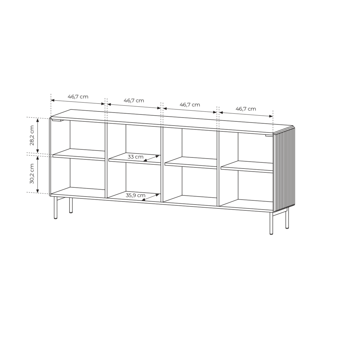 Komoda Velio 195 cm Kaszmir