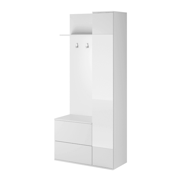 Garderoba SAGE 90 cm z lustrem biała