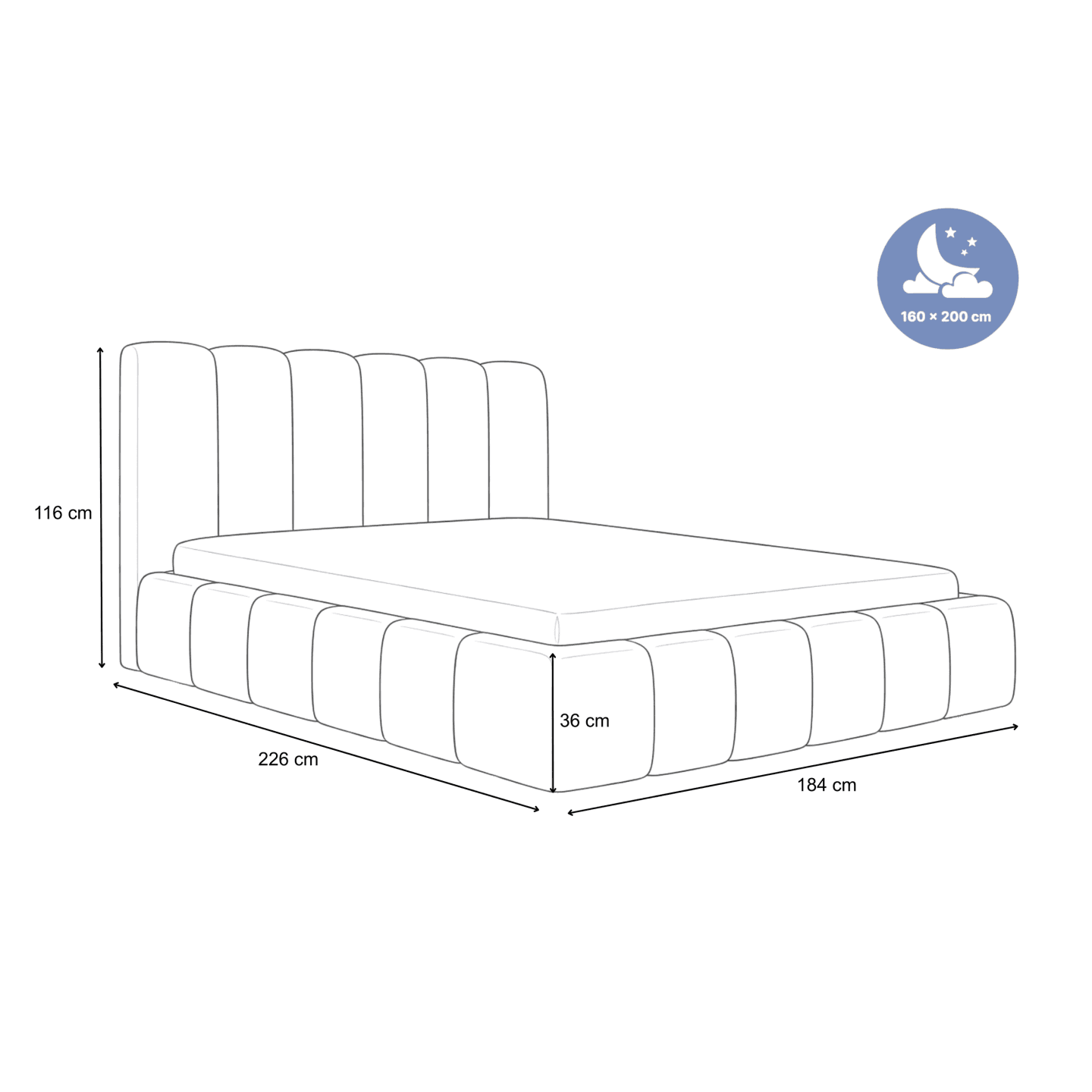 Łóżko tapicerowane Otello