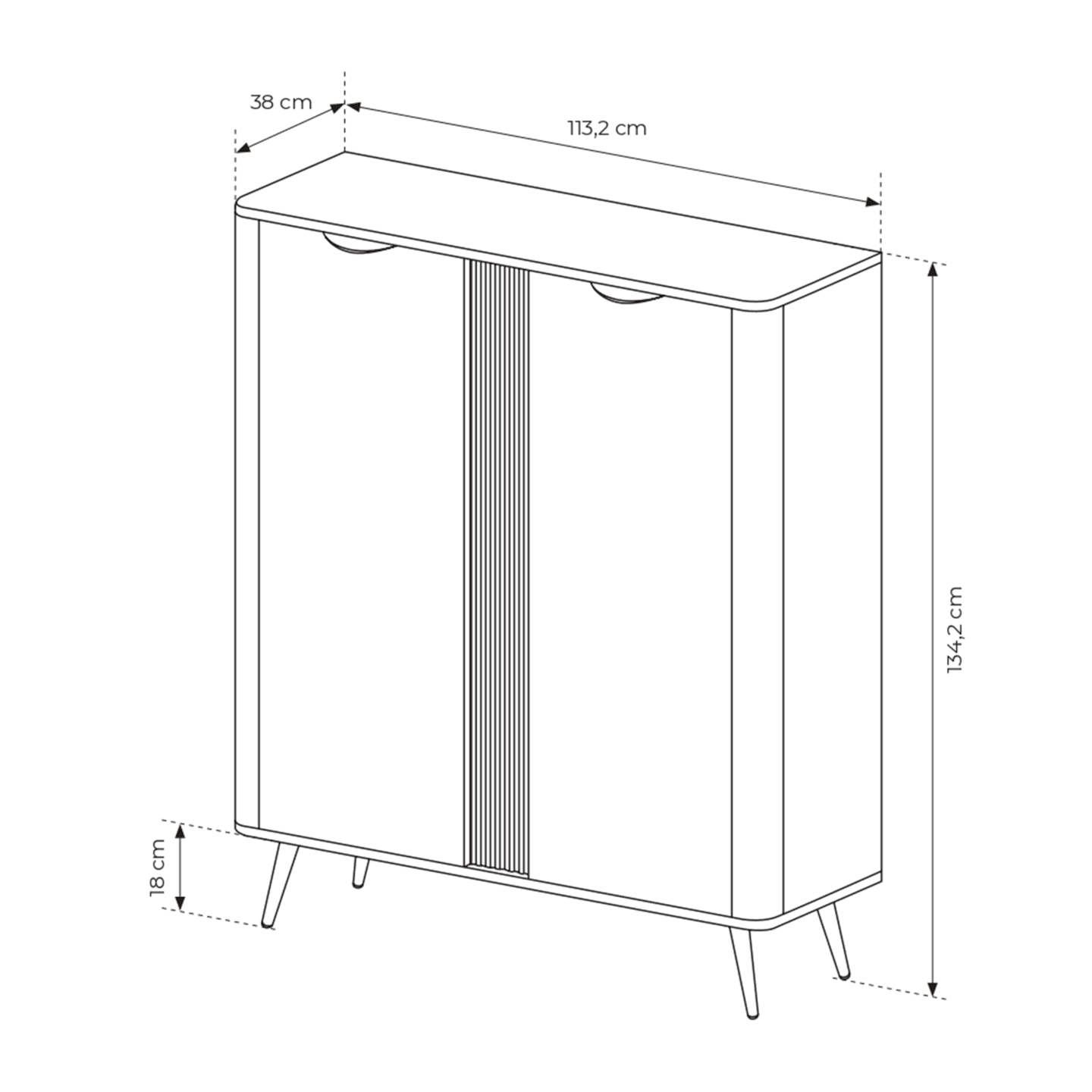 Wysoka Komoda Nori 114 cm Dąb dunin + czarne nogi