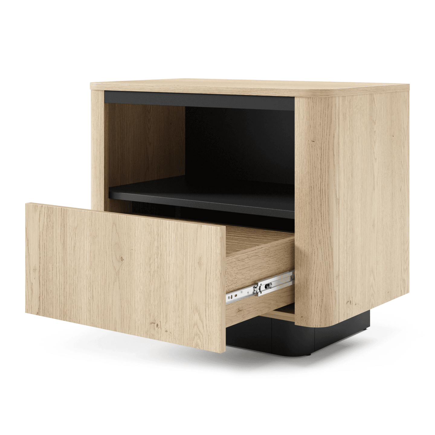 Stolik nocny Lumo 64 cm Dąb cremona + czarny