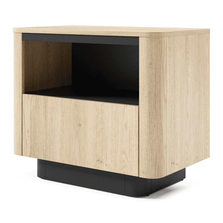 Stolik nocny Lumo 64 cm Dąb cremona + czarny