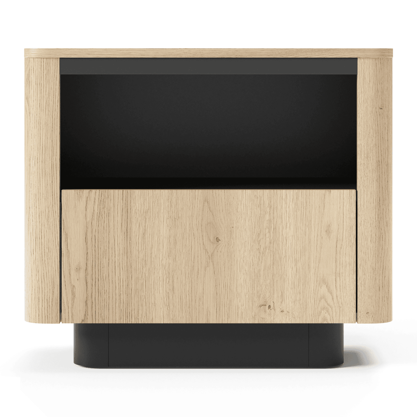 Stolik nocny Lumo 64 cm Dąb cremona + czarny