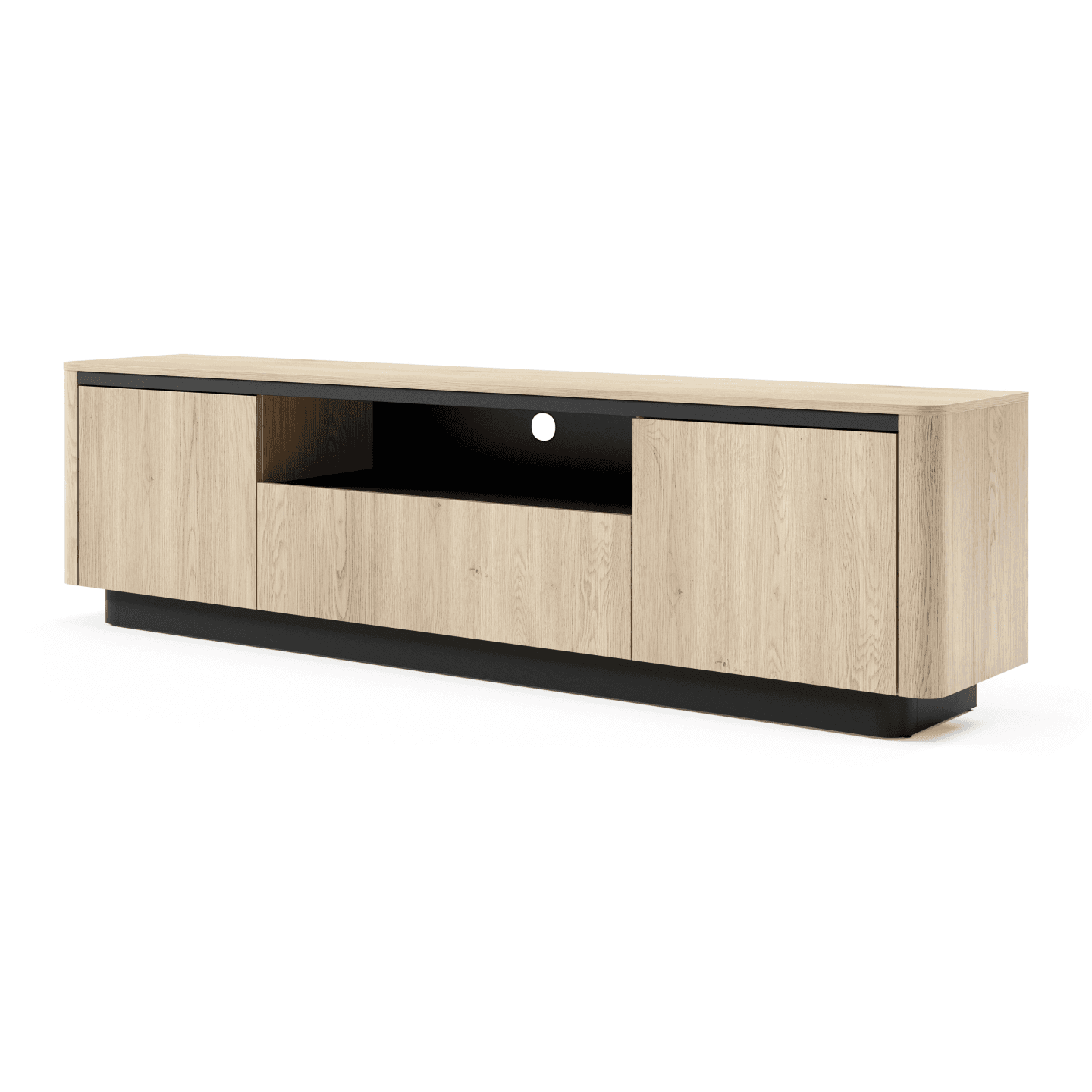 Szafka RTV Lumo 200 cm Dąb cremona + czarny