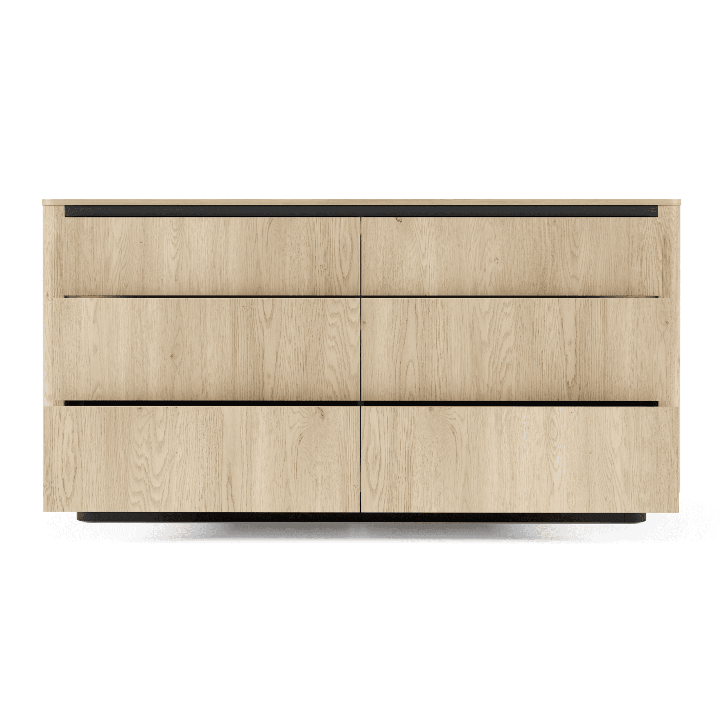 Komoda Lumo 6 szuflad 164 cm Dąb cremona + czarny