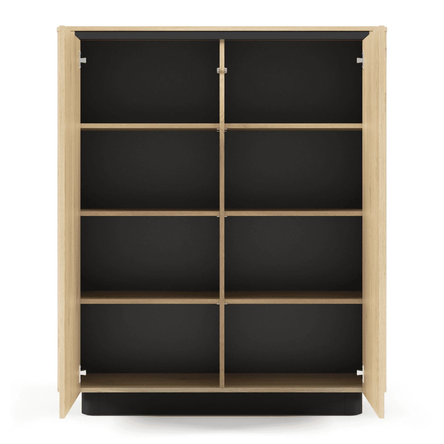 Wysoka komoda Lumo 113 cm Dąb cremona + czarny