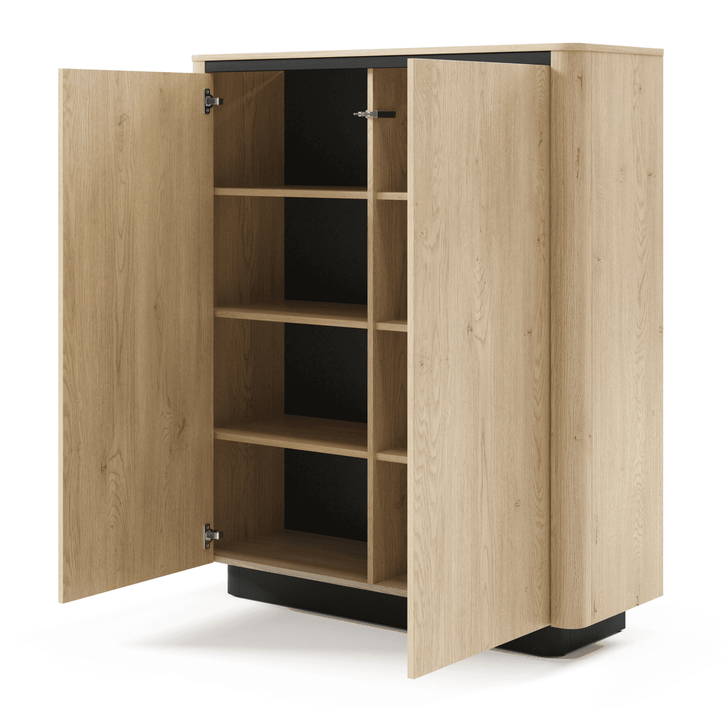 Wysoka komoda Lumo 113 cm Dąb cremona + czarny