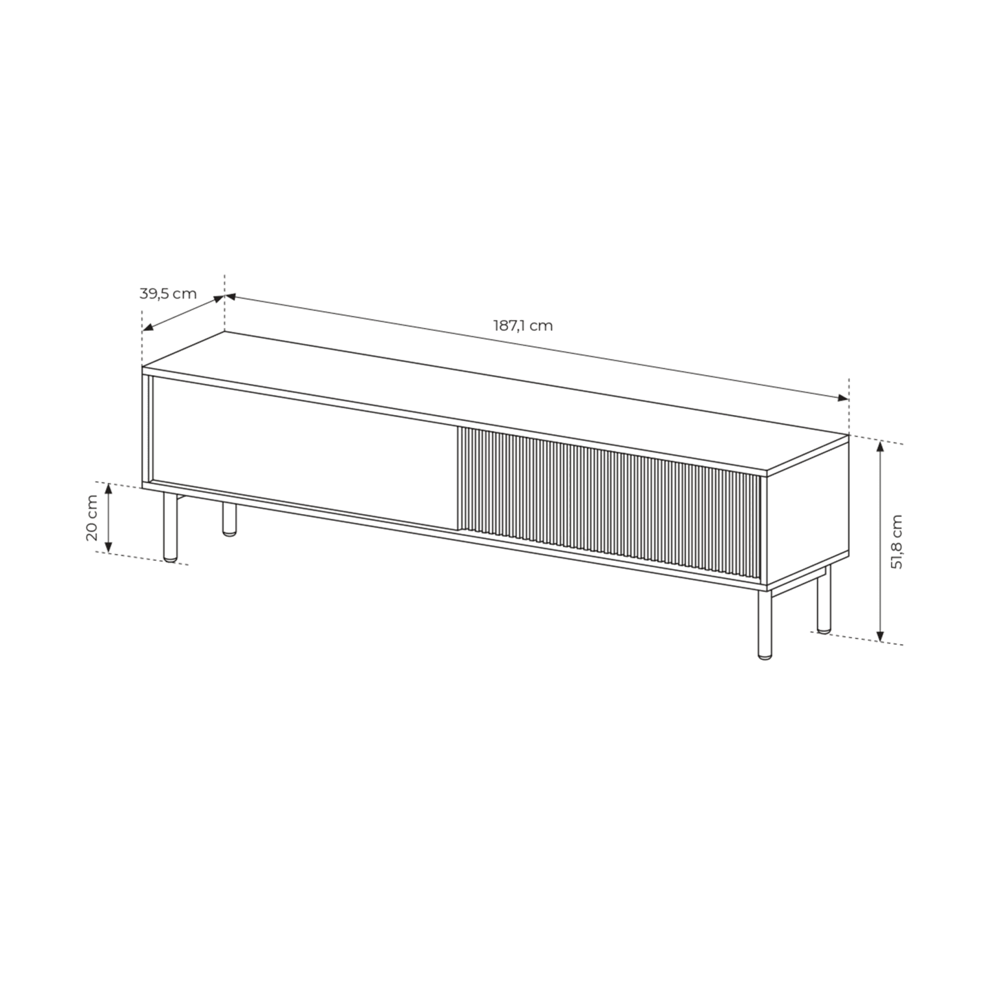 Szafka RTV Nala 187 cm Dąb cremona
