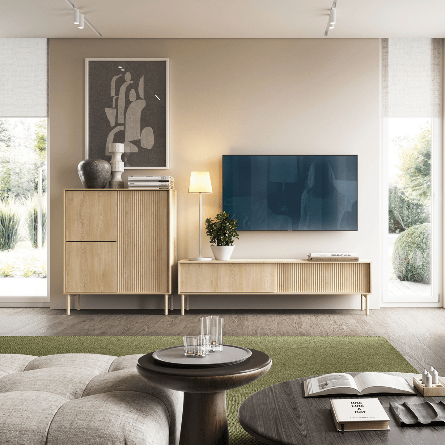 Szafka RTV Nala 187 cm Dąb cremona