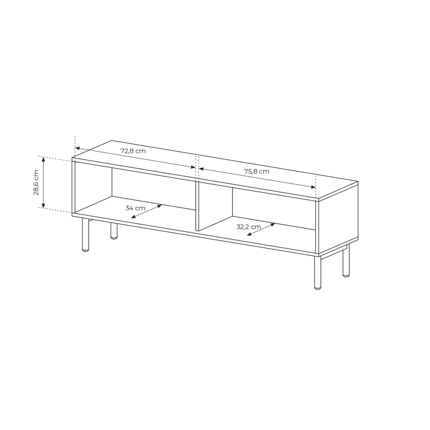 Szafka RTV Nala 153 cm Dąb cremona