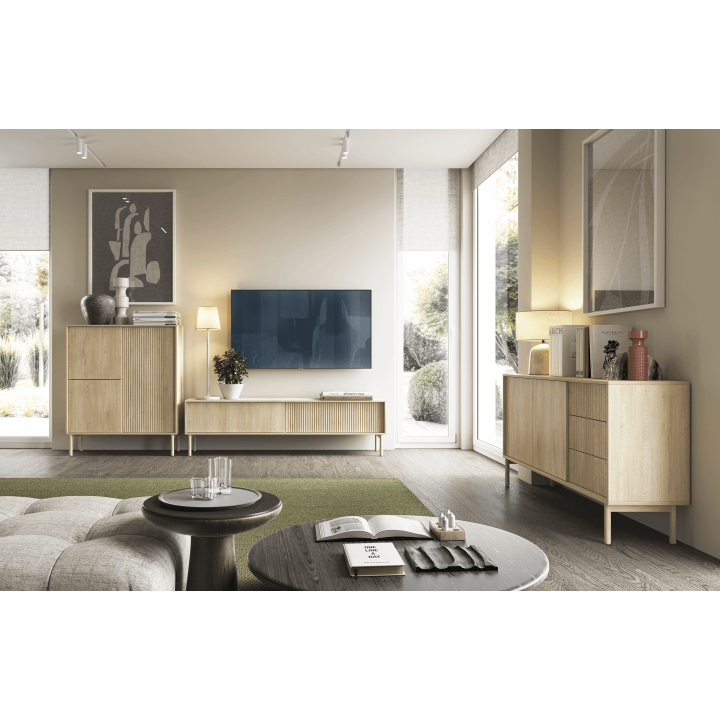 Wysoka komoda Nala 104 cm Dąb cremona