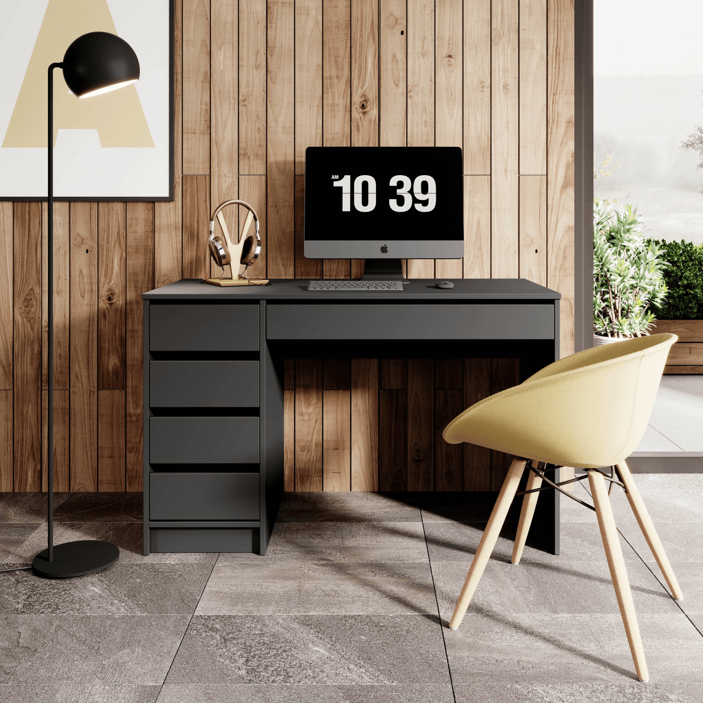 Biurko narożne Leo 120 cm Antracyt