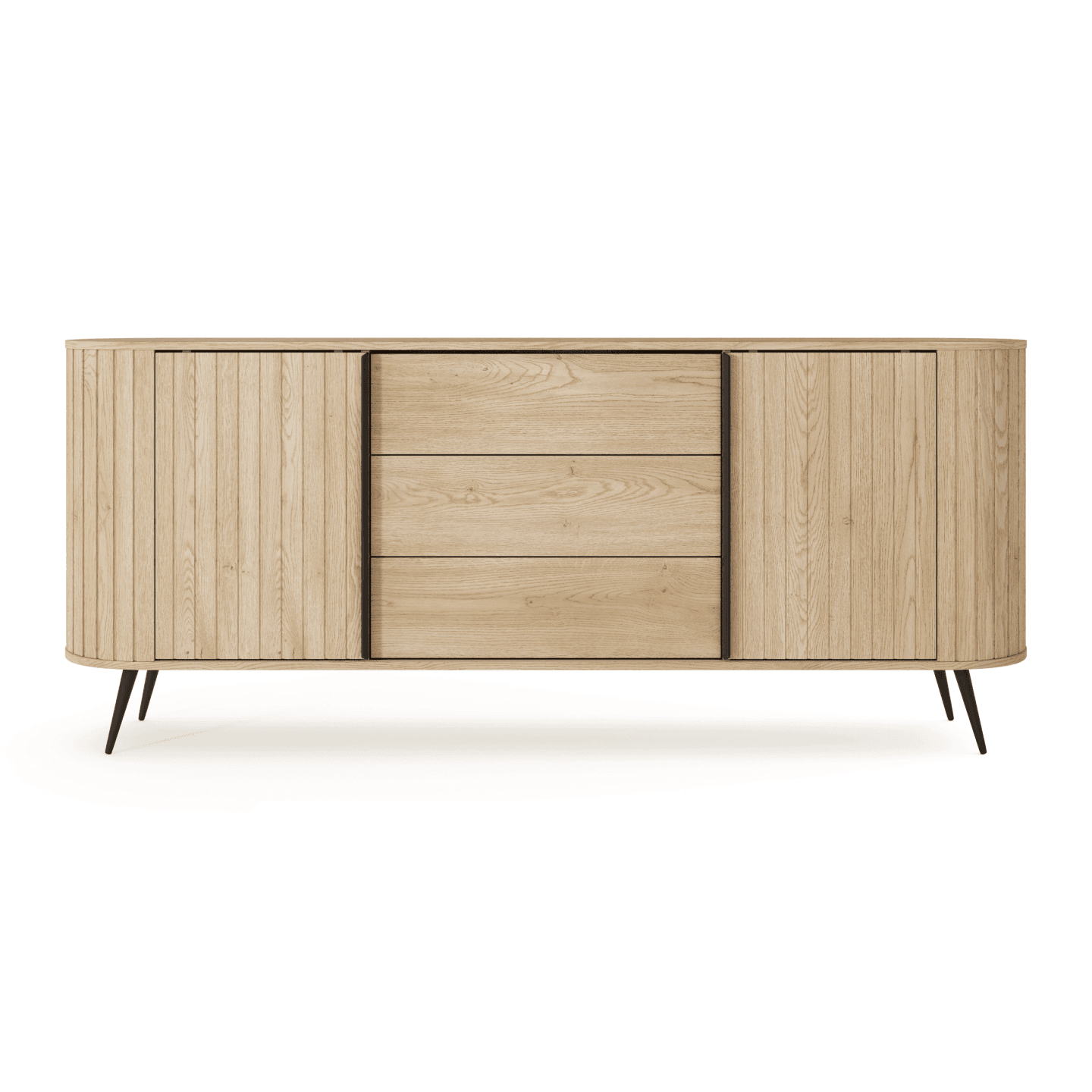 Komoda Aula 196 cm Dąb cremona + czarne nóżki