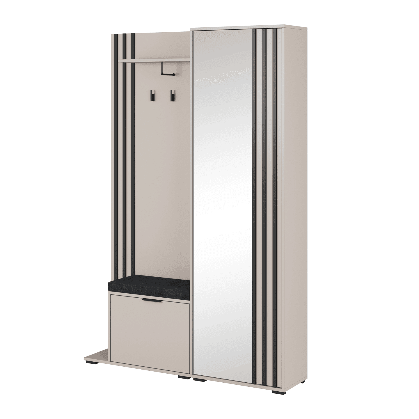 Garderoba Bella 131 cm z lustrem kaszmir