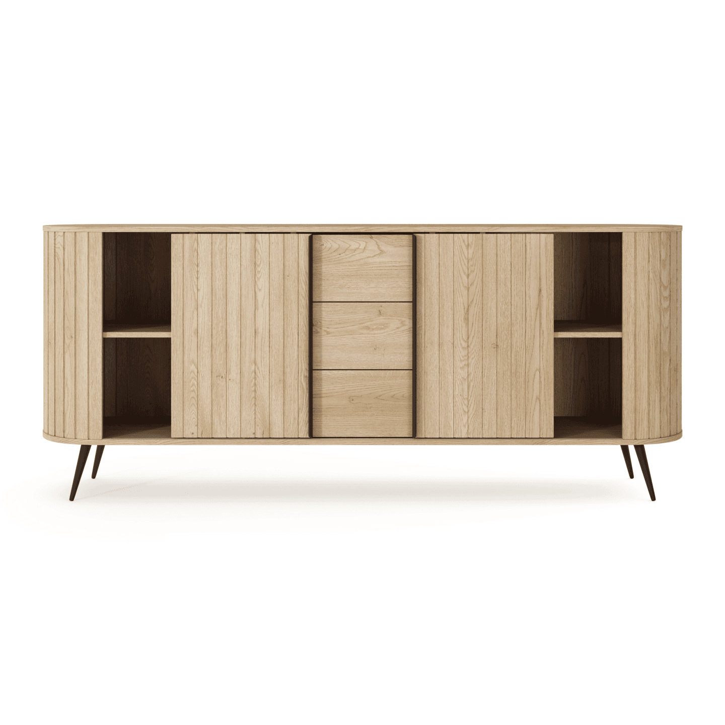 Komoda Aula 196 cm Dąb cremona + czarne nóżki