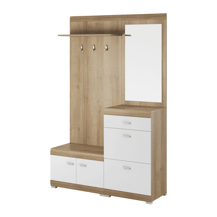Garderoba Polaris 135 cm z lustrem dąb riviera