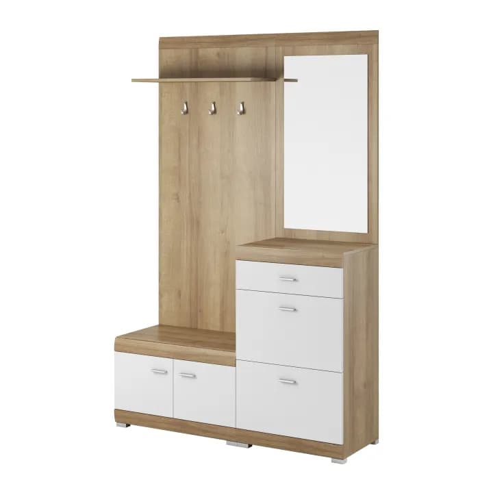 Garderoba Polaris 135 cm z lustrem dąb riviera