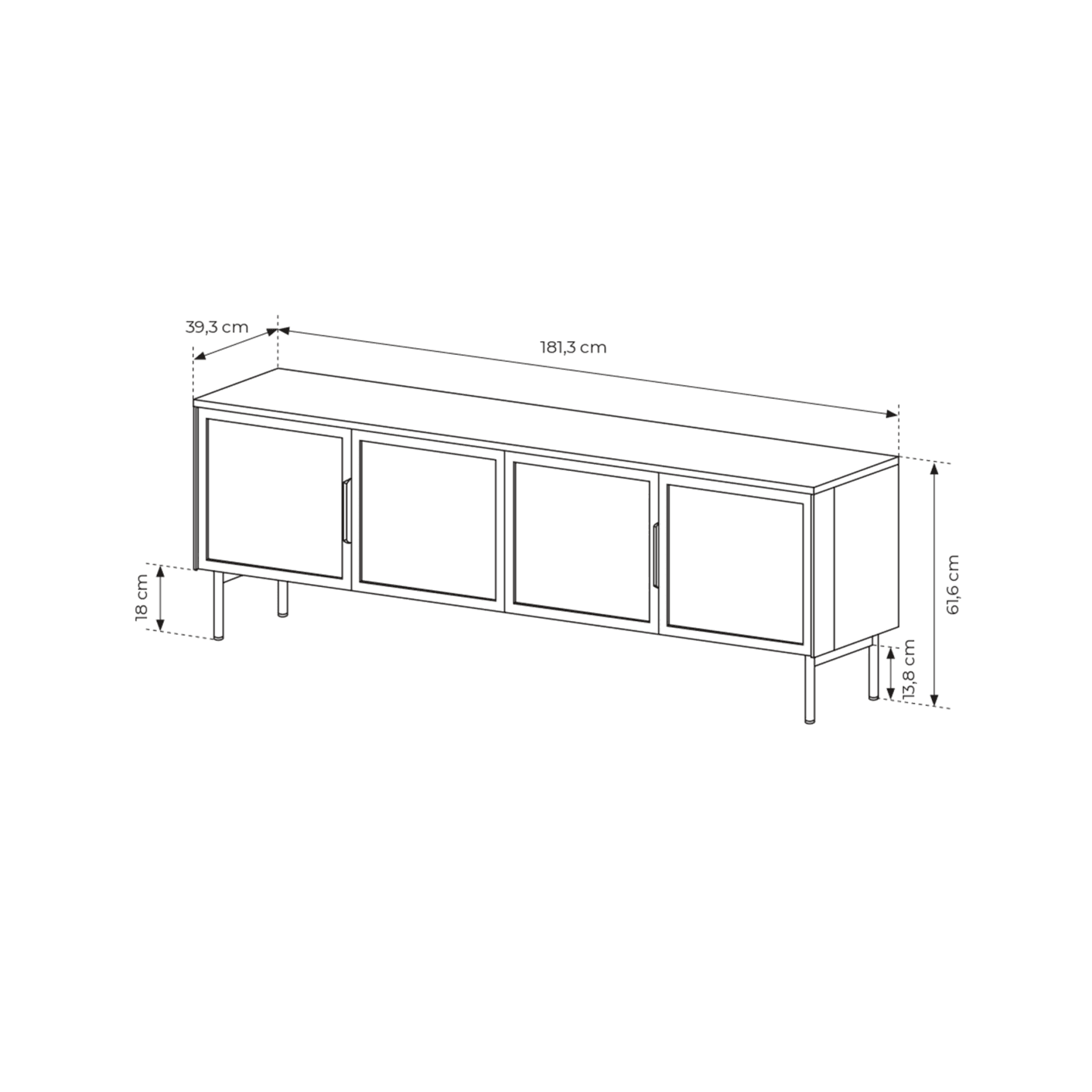 Szafka RTV Lineo LED 181 cm Kaszmir