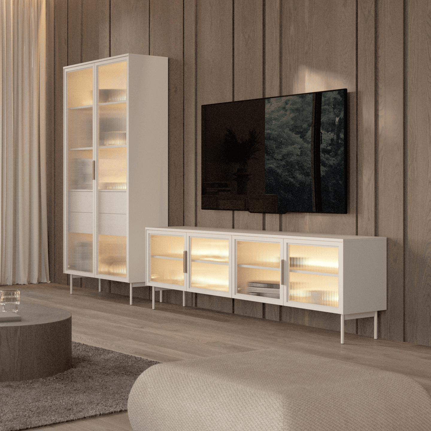 Szafka RTV Lineo LED 181 cm Kaszmir