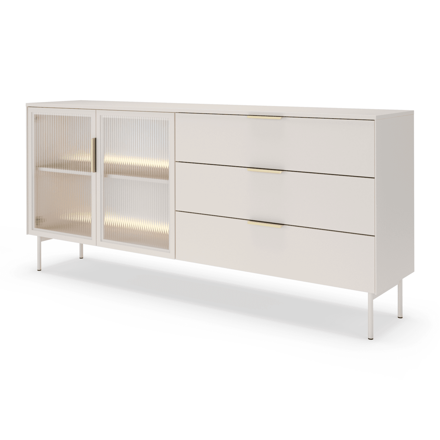 Komoda Lineo LED z szufladami 181 cm Kaszmir